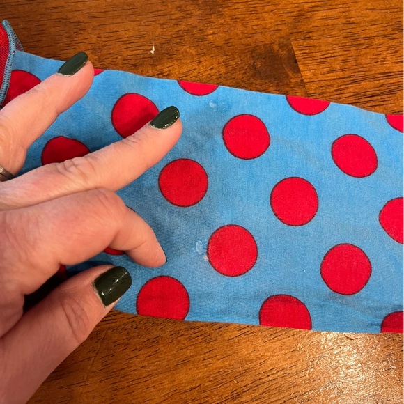 Mustard Pie blue red polka dot ruffle dress size 7 - Picture 6 of 6